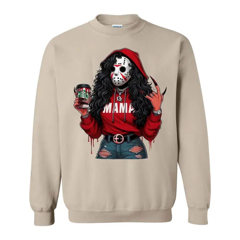 Spooky Black Mama Halloween Cool Gift For Mom/Wife T-Shirt/Sweatshirt/Hoodie