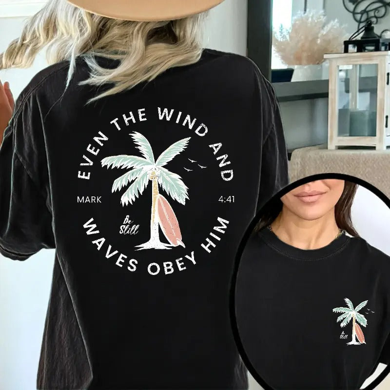 Christian Bible Verse Pattern Trendy Coconut Tree T-Shirt/Sweatshirt/Hoodie