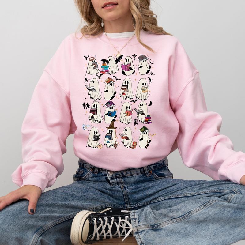 Bookish Ghost Fantasy Reading Halloween Graphic T-Shirt/Sweatshirt/Hoodie