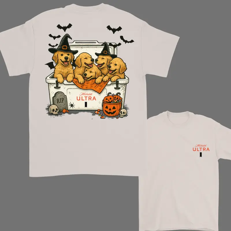 Golden Retriever Beer Halloween Dog Graphic T-Shirt/Sweatshirt/Hoodie