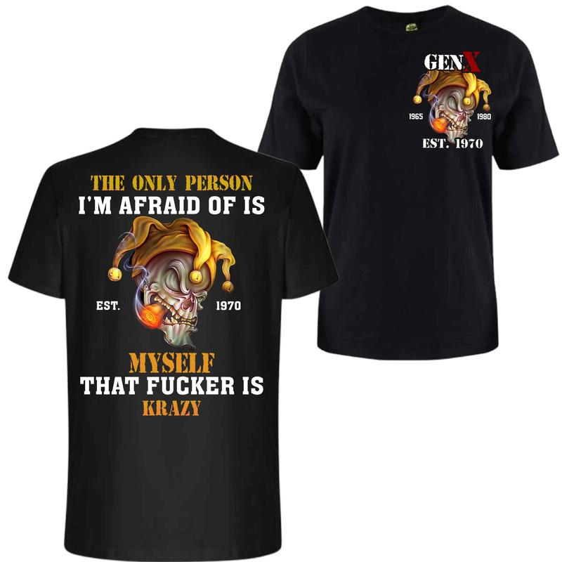 I'M AFRAID OF IS MYSELF Jester Skull Graphic T-Shirt/Sweatshirt/Hoodie