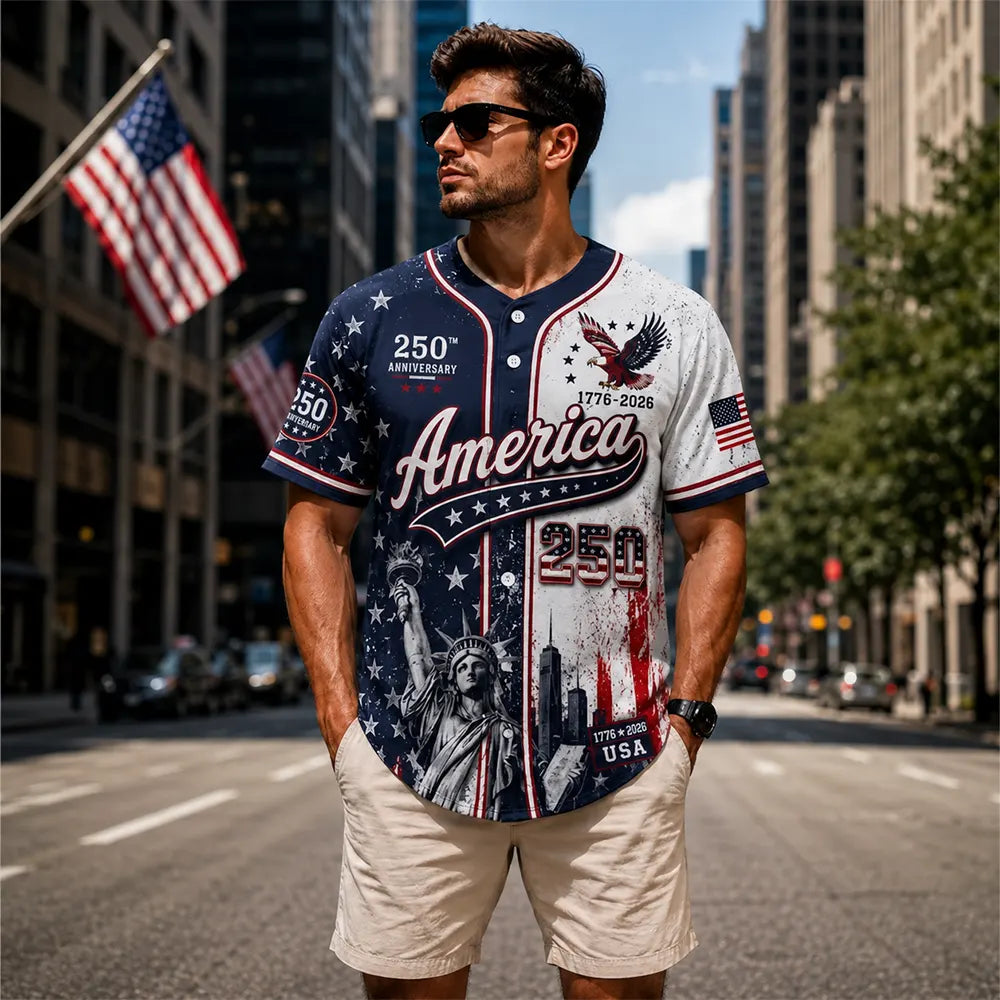 America 250 Years Of Freedom Button-Up Shirt