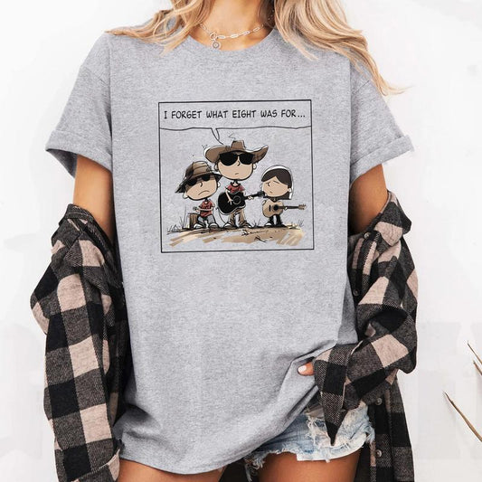 I FORGET WHAT EIGHT WAS FOR Funny Cartoon Cowboy Band Unisex T-Shirt / Sweatshirt / Hoodie