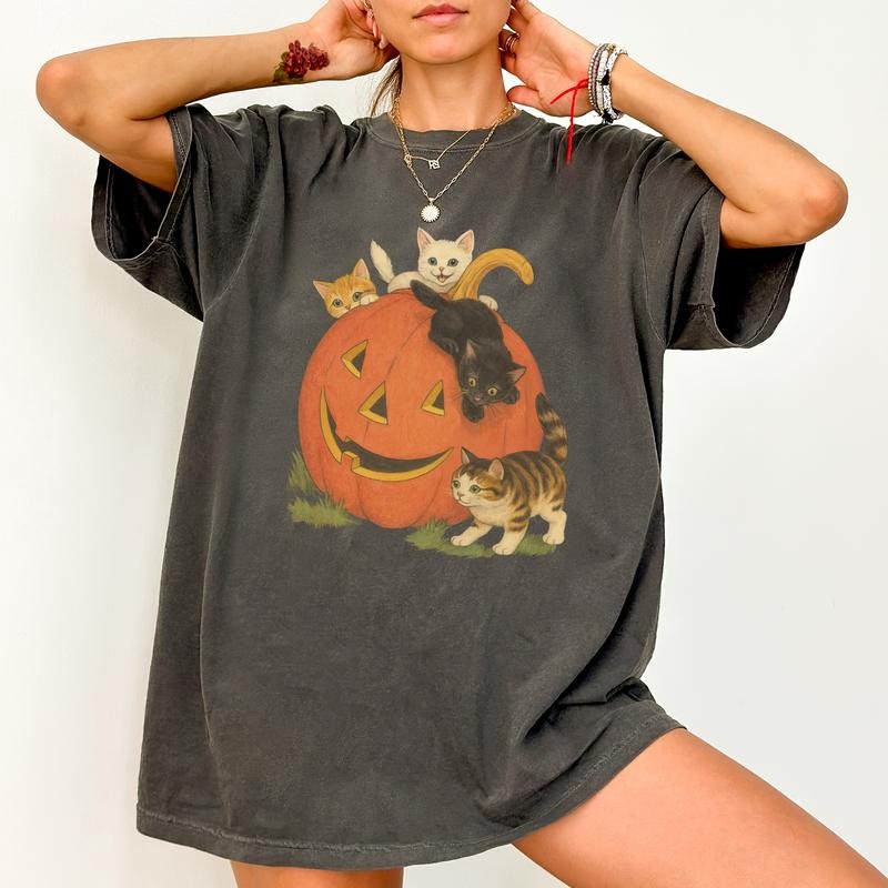 Vintage 90s Cat Halloween T-Shirt/Sweatshirt/Hoodie