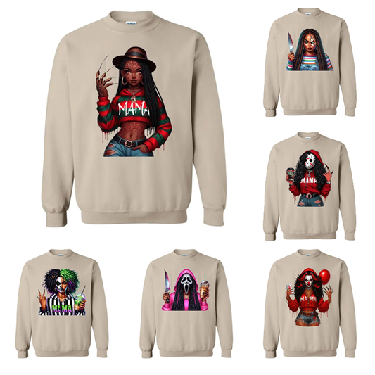 Spooky Black Mama Halloween Cool Gift For Mom/Wife T-Shirt/Sweatshirt/Hoodie