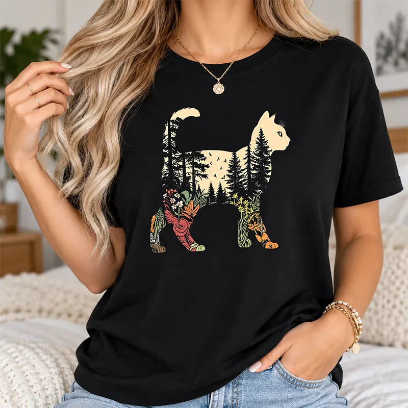 Boho Forest Cat T-Shirt / Sweatshirt / Hoodie