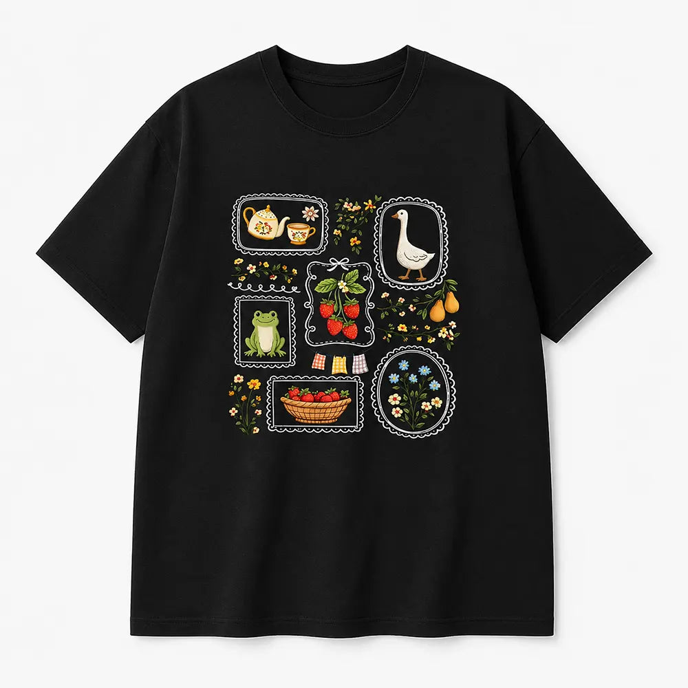 Whimsical Cottage Garden Friends T-Shirt / Sweatshirt / Hoodie