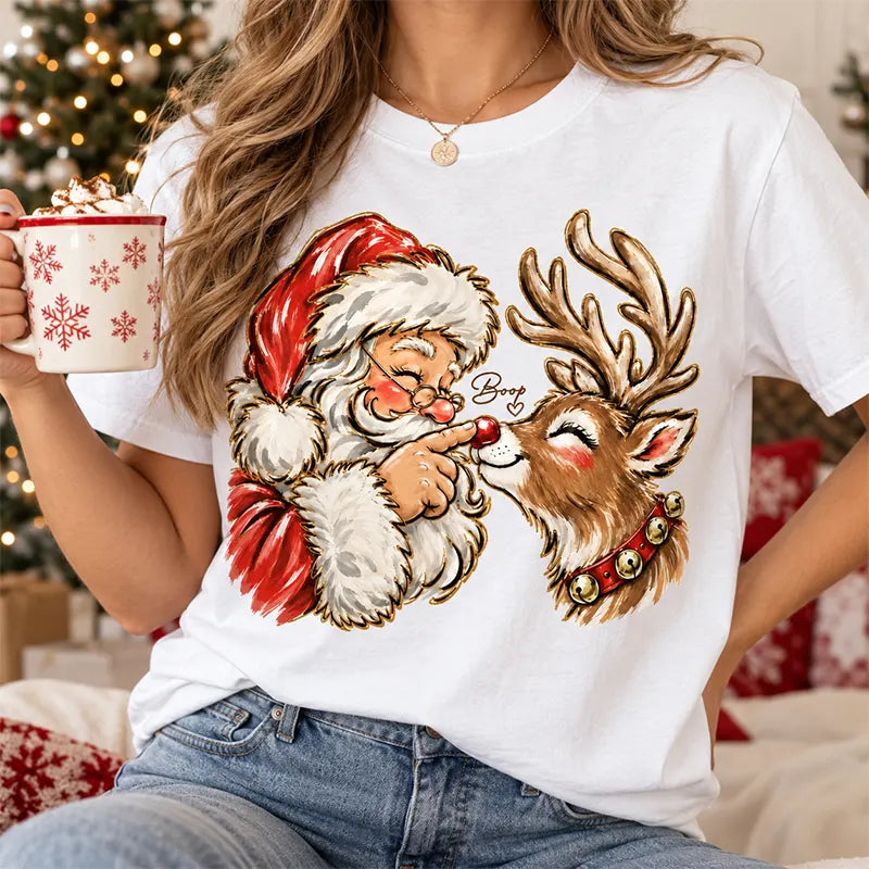 Santa Boop Reindeer Christmas T-Shirt / Sweatshirt / Hoodie