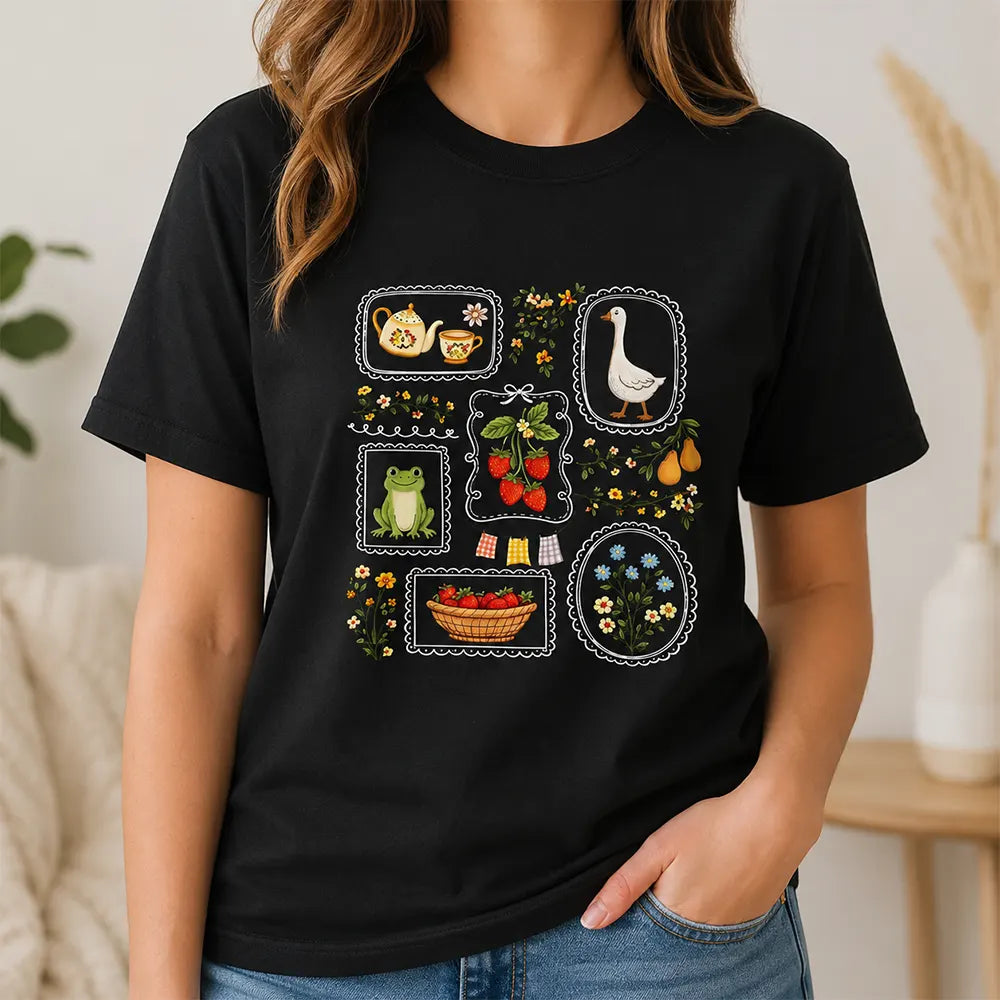 Whimsical Cottage Garden Friends T-Shirt / Sweatshirt / Hoodie