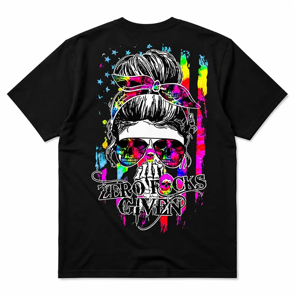Zero Fcks Given Skull Girl T-Shirt / Sweatshirt / Hoodie