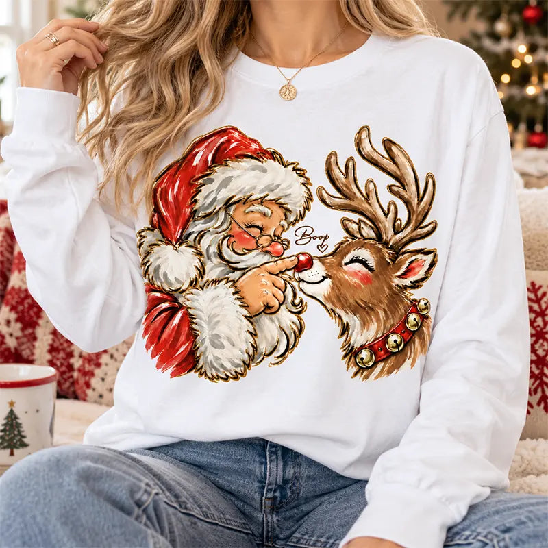 Santa Boop Reindeer Christmas T-Shirt / Sweatshirt / Hoodie