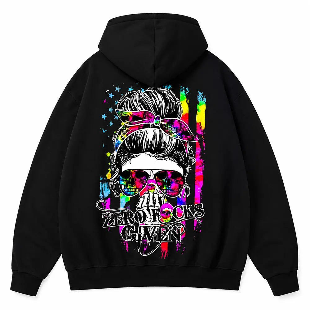 Zero Fcks Given Skull Girl T-Shirt / Sweatshirt / Hoodie