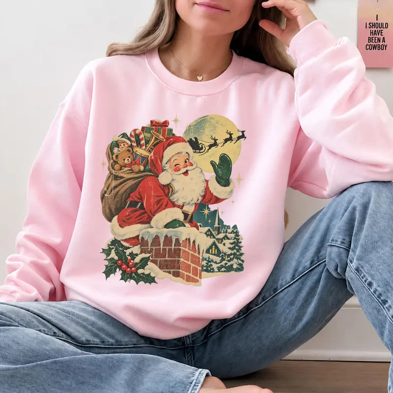 Vintage Santa Chimney Christmas T-Shirt / Sweatshirt / Hoodie