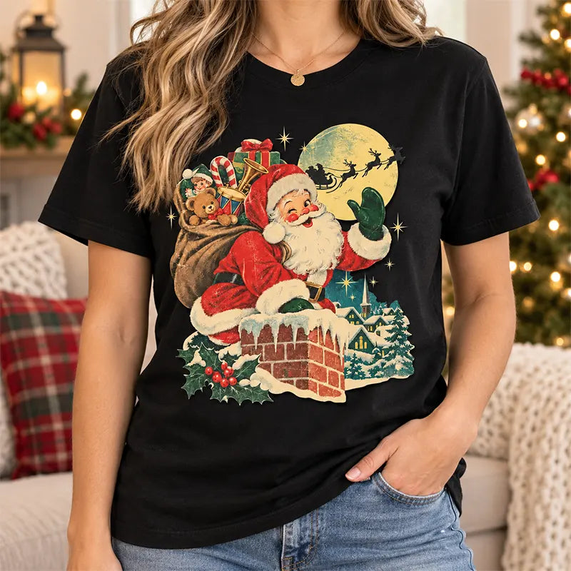 Vintage Santa Chimney Christmas T-Shirt / Sweatshirt / Hoodie
