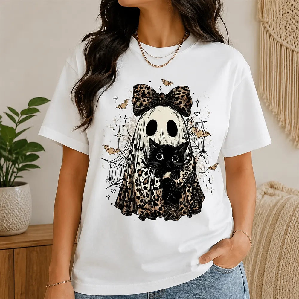 Leopard Ghost And Black Cat T-Shirt / Sweatshirt / Hoodie