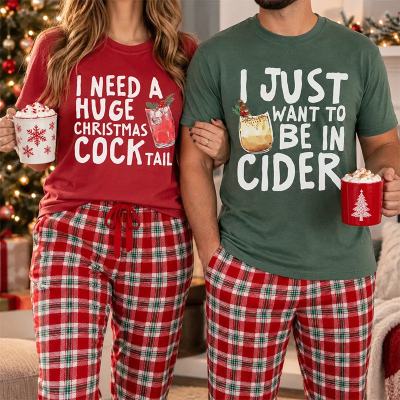 Christmas Cocktail And Cider Couple T-Shirt / Sweatshirt / Hoodie