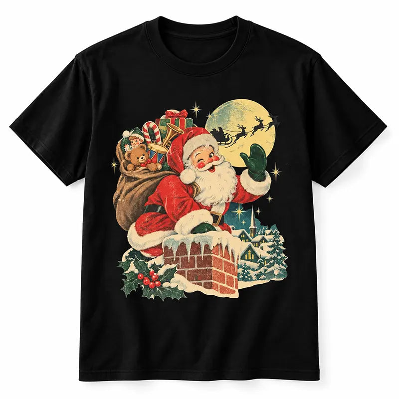 Vintage Santa Chimney Christmas T-Shirt / Sweatshirt / Hoodie