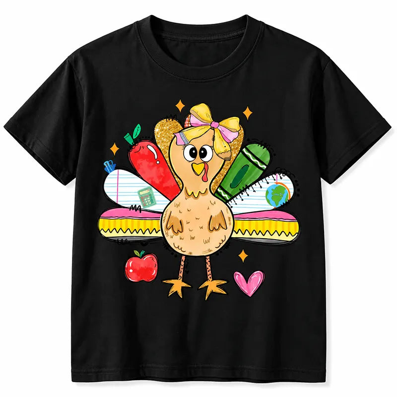 Thanksgiving Teacher Turkey School Design T-Shirt / Sweatshirt / Hoodie