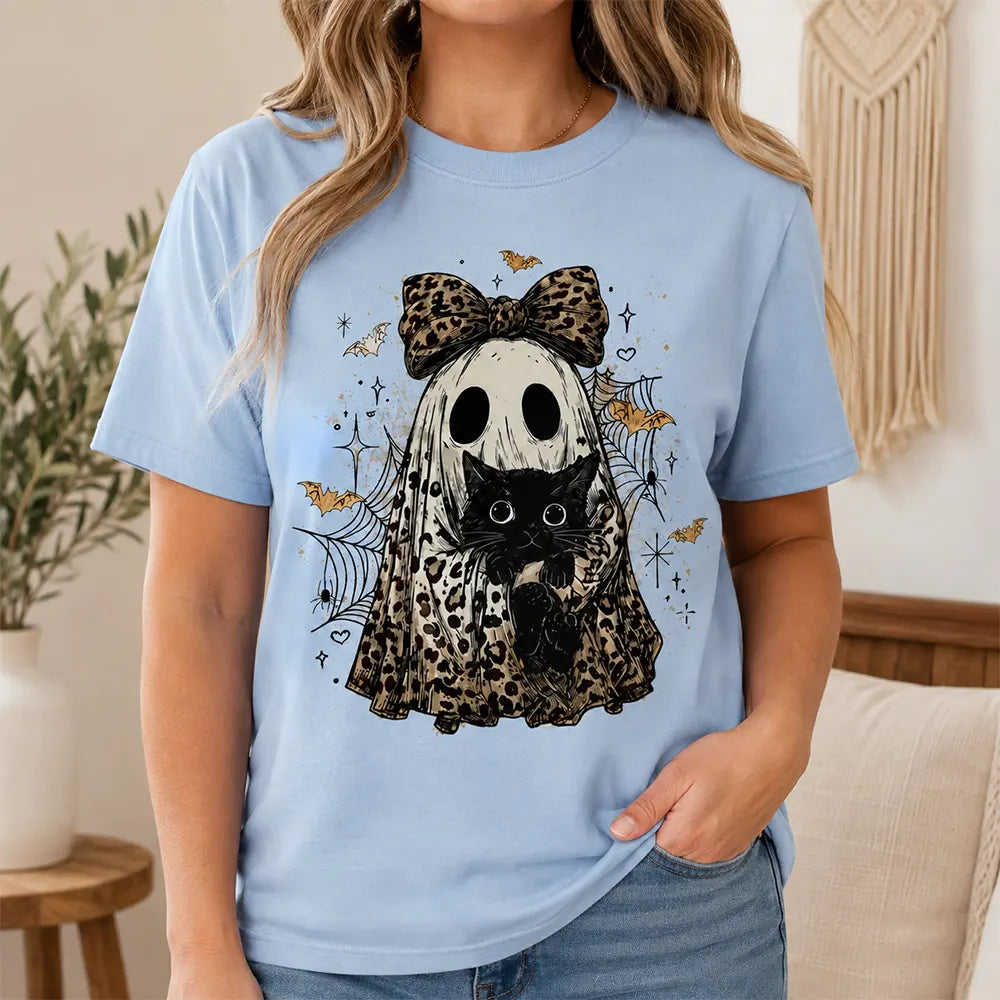 Leopard Ghost And Black Cat T-Shirt / Sweatshirt / Hoodie