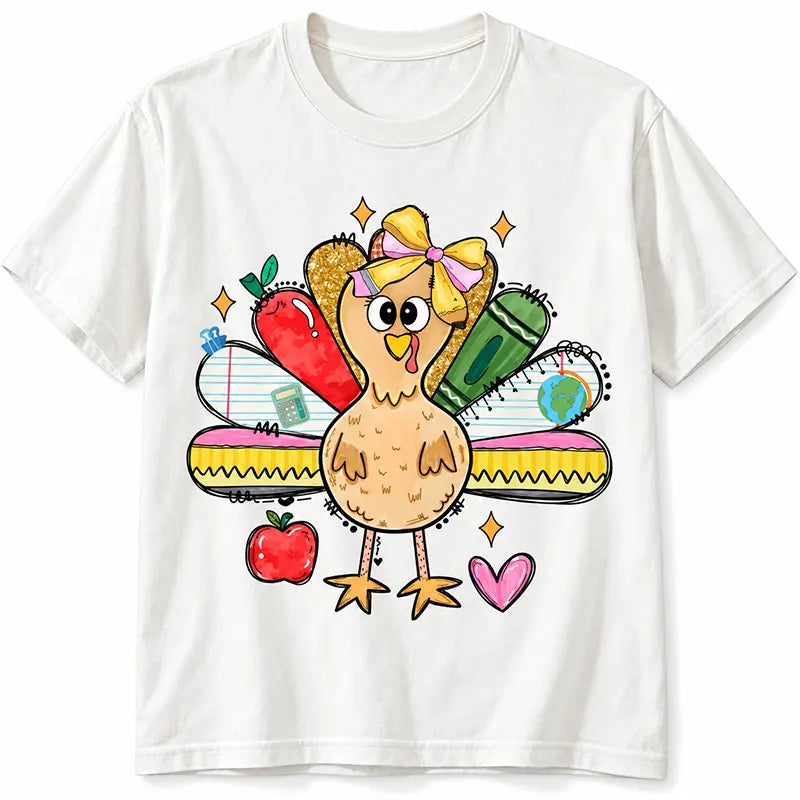 Thanksgiving Teacher Turkey School Design T-Shirt / Sweatshirt / Hoodie