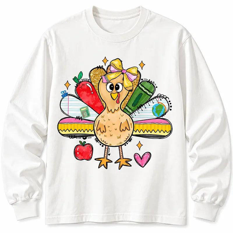 Thanksgiving Teacher Turkey School Design T-Shirt / Sweatshirt / Hoodie