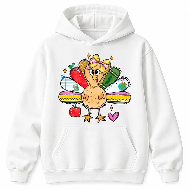 Thanksgiving Teacher Turkey School Design T-Shirt / Sweatshirt / Hoodie