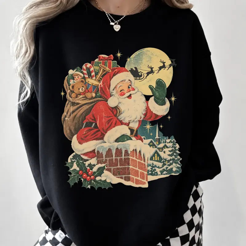 Vintage Santa Chimney Christmas T-Shirt / Sweatshirt / Hoodie