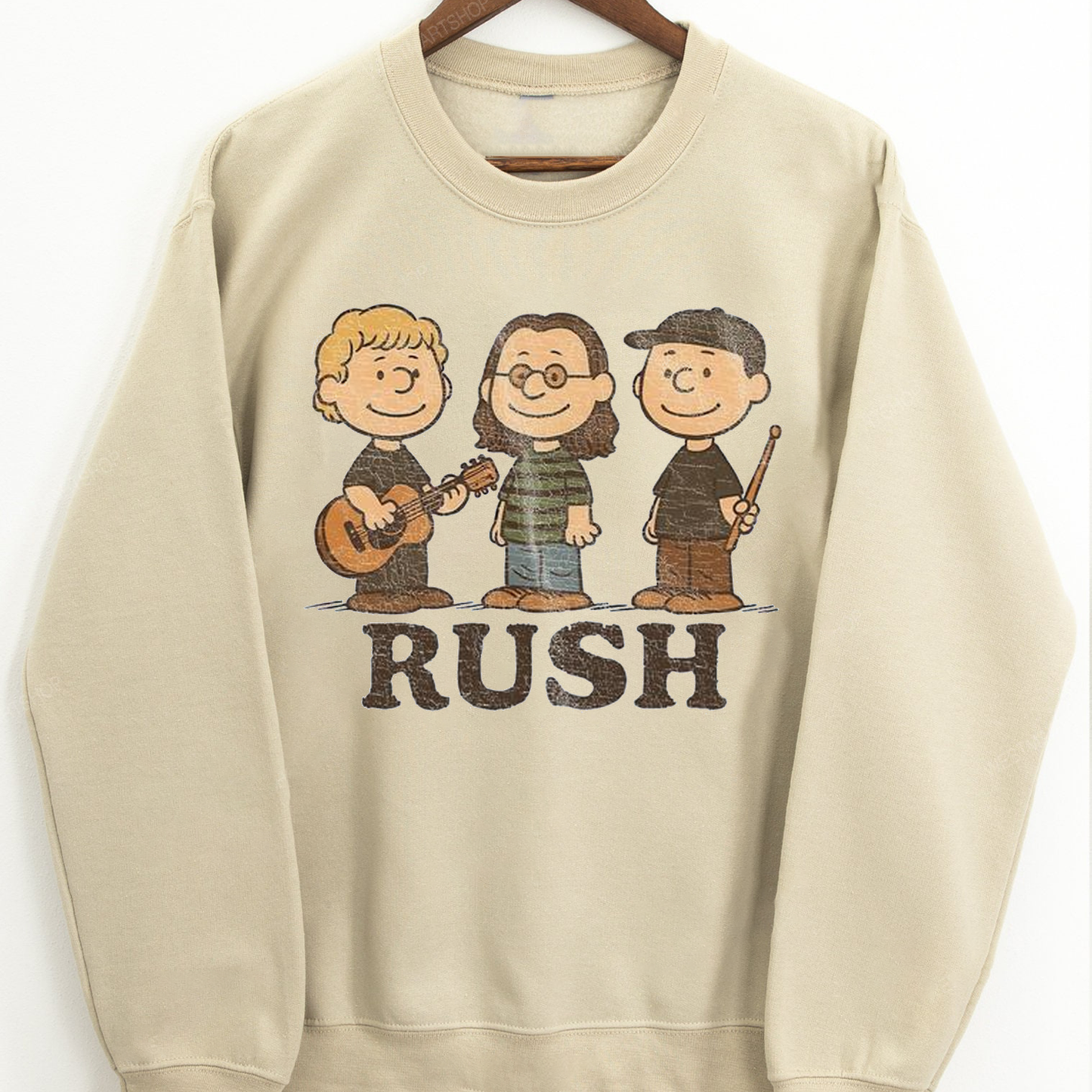 Rush Band Cartoon Retro Rock Concert Graphic T-Shirt/Sweatshirt/Hoodie