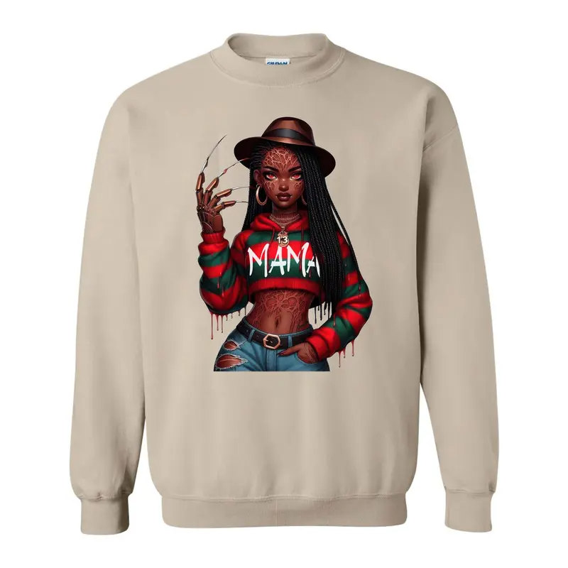 Spooky Black Mama Halloween Cool Gift For Mom/Wife T-Shirt/Sweatshirt/Hoodie