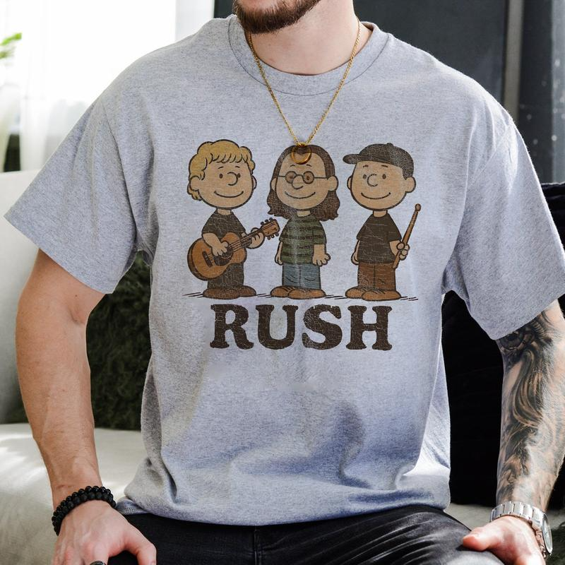 Rush Band Cartoon Retro Rock Concert Graphic T-Shirt/Sweatshirt/Hoodie