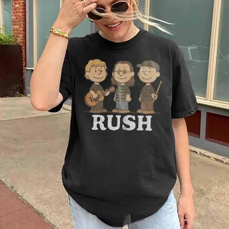 Rush Band Cartoon Retro Rock Concert Graphic T-Shirt/Sweatshirt/Hoodie