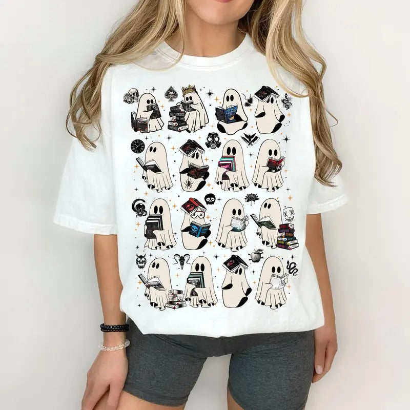 Ghosts Reading Dark Romance Series Books T-Shirt/Sweatshirt/Hoodie