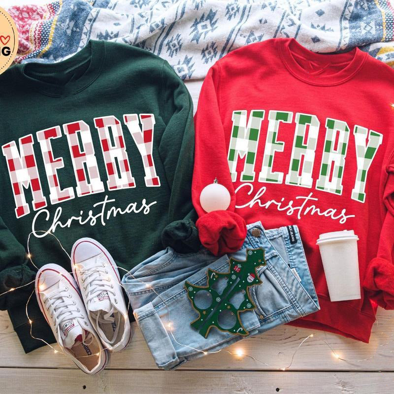 Merry Christmas Buffalo Plaid T-Shirt / Sweatshirt / Hoodie