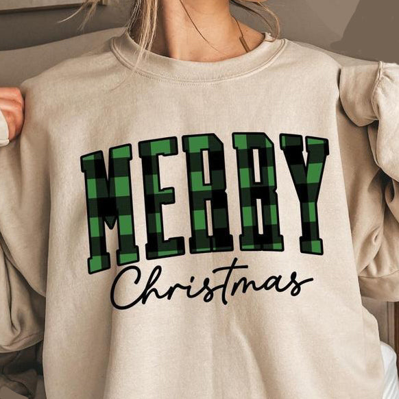 Merry Christmas Buffalo Plaid T-Shirt / Sweatshirt / Hoodie