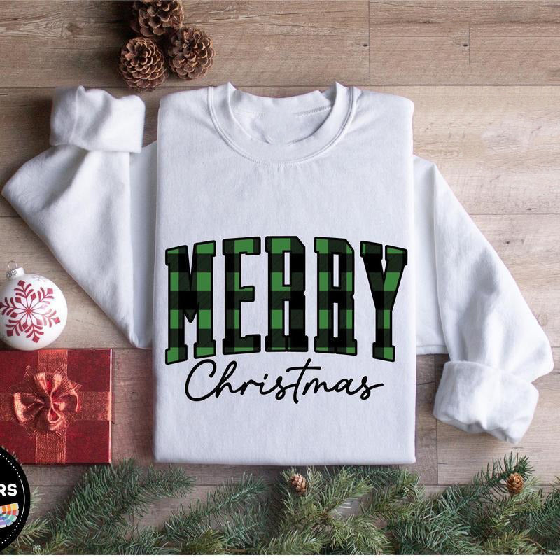 Merry Christmas Buffalo Plaid T-Shirt / Sweatshirt / Hoodie