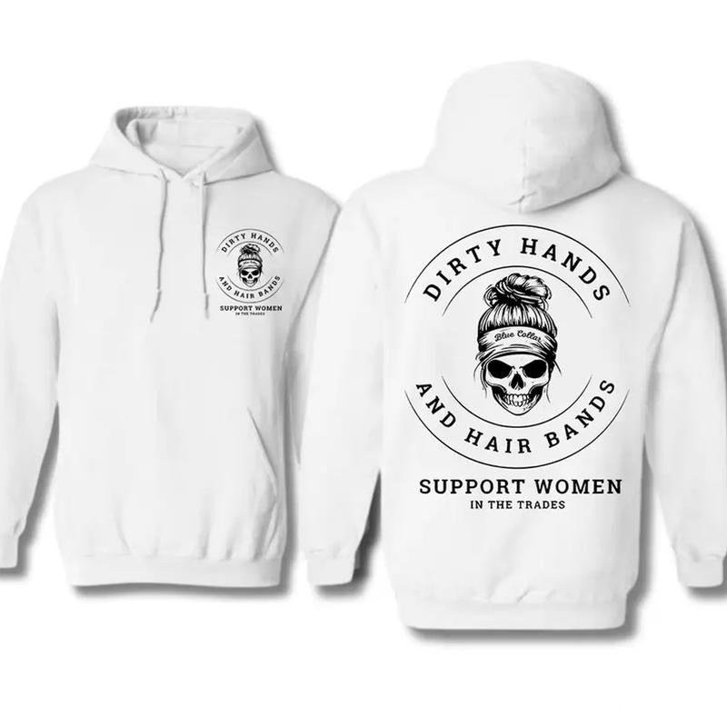 DIRTY HANDS AND HAIR BANDS Skull Blue Collar T-Shirt / Sweatshirt / Hoodie